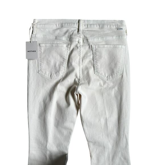 MOTHER The Weekender Flare Jeans Eggnog Cream White Size 33 NWT - Picture 7 of 9